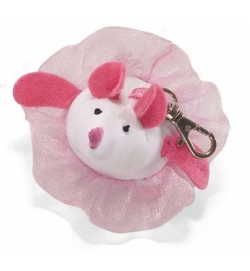 Gund 'Ballerina Mouse Zip Clip' 可愛2.5吋白色老鼠匙扣